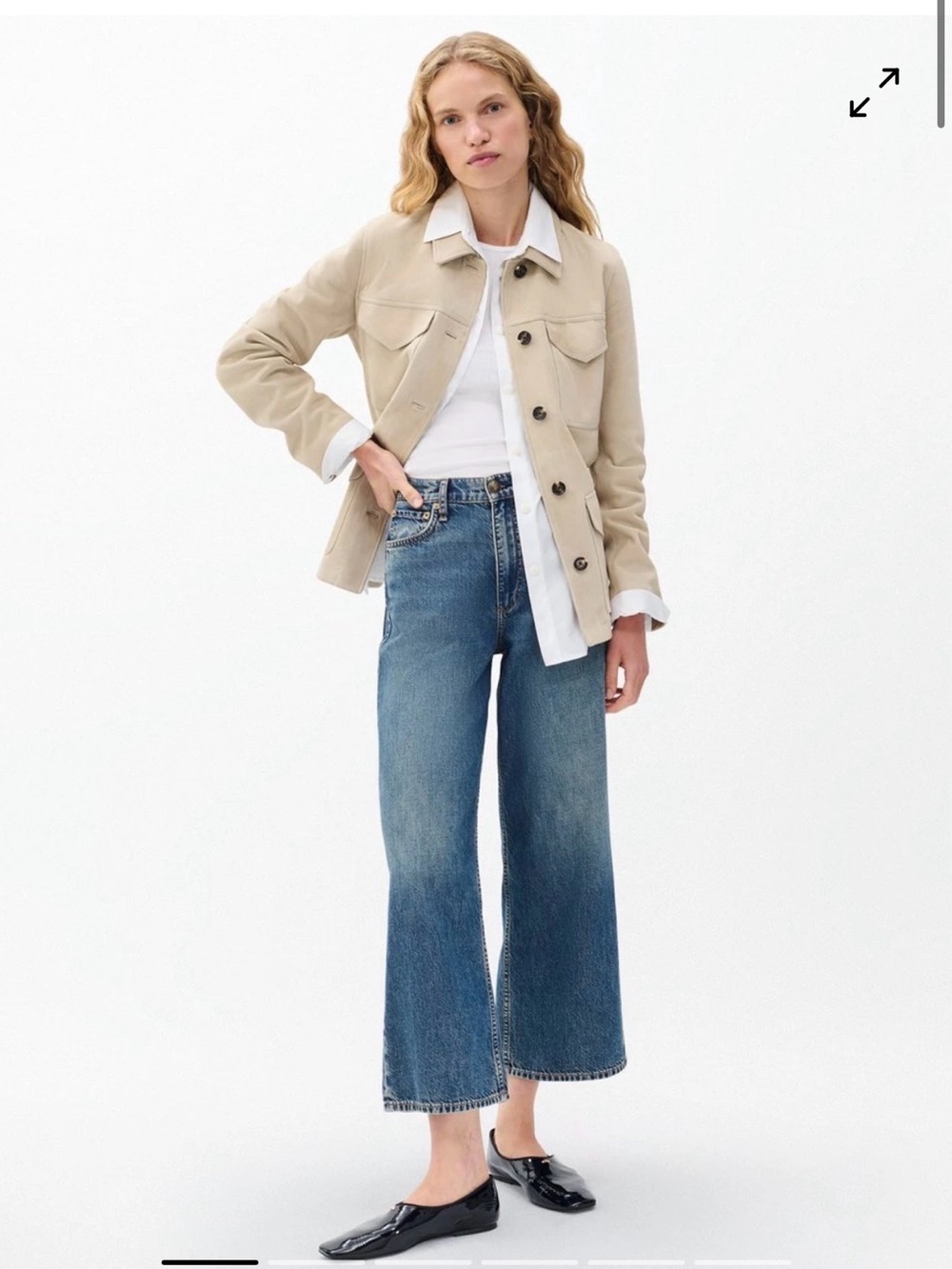 rag and bone Andi High Rise Ankle Wide Leg Jeans M Luxury Denim 24 Cottagecore